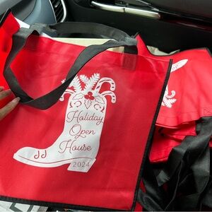 Christmas themed totes and gift bag